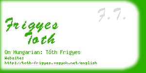 frigyes toth business card